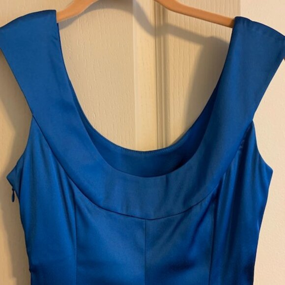 Maggy London Women's Size 4 Evening/Cocktail/Wedding Blue Side Zip Lined Dress - Picture 7 of 11